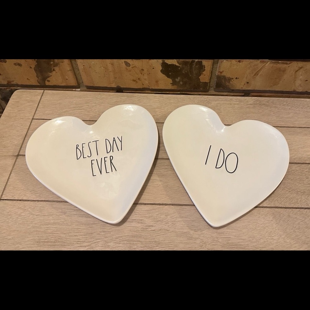 Rae Dunn Heart-Shaped Ceramic Plates